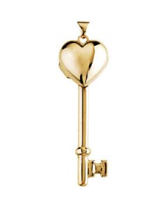 Key Heart Locket 14K Yellow Gold 46.75Mm X 15.00Mm Key Heart Locket
