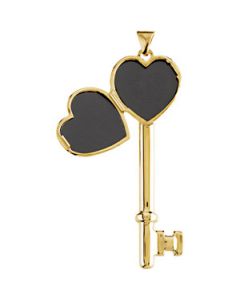 14Ky And Rhodium Plated Key Heart Locket You Hold The Key To My Heart Engraving 14Ky And Rhodium Plated Gold 46.50Mm X 15.00Mm 14Ky And Rhodium Plated Key Heart Locket You Hold The Key To My Heart Engraving