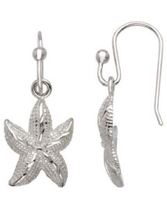 Starfish Earrings Sterling Silver  19.04X12.14 Mm Starfish Earrings