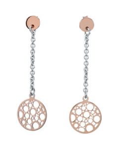 Rose Gold Plated Sterling Silver Fashion Earrings W/Backs Sterling Silver  Pair 51.48X14.96 Mm Bronze Plated Sterling Silver Fashion Earrings W/Backs