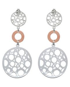 Rose Gold Plated Sterling Silver Fashion Earrings W/Backs Sterling Silver  Pair 61.38X29.66 Mm Bronze Plated Sterling Silver Fashion Earrings W/Backs
