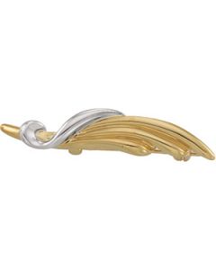Two Tone Brooch 14K Yellow/White Gold 08.00X40.50 Mm