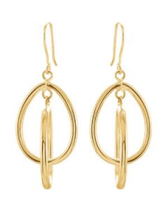 14Ky Gold Clad Sterling Silver Dangle Earring 14Kycladster Gold 