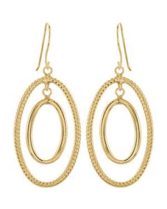 14Ky Gold Clad Sterling Silver Dangle Earrings 14Kycladster Gold 