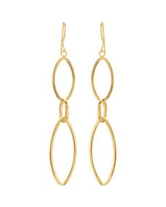 14Ky Gold Clad Sterling Silver Dangle Earrings 14Kycladster Gold Pair 59.00X12.75 Mm