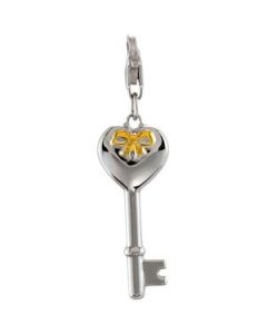 Key Charm With Yellow Plated Bow Ster_Gp N\A 24.30X10.86 Mm Key Charm W/Yellow Plated Bow