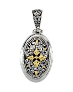 Sterling Silver Fashion Pendant W/18Ky Accents Sterling Silver & 18K Yellow Gold Pendant Sterling Silver Fashion Pendant W/18Ky Accents