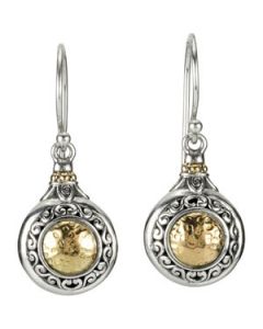 Fashion Earrings Sterling Silver & 18K Yellow Gold Pair Fashion Earrings