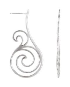 Precious Metal Fashion Earring Sterling Silver  