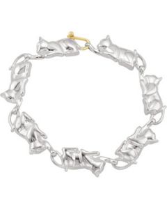Cat Bracelet Sterling Silver  07.25 Inches Cat Bracelet