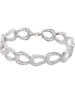 Horseshoe Bracelet Sterling Silver  07.75 Inches Horseshoe Bracelet