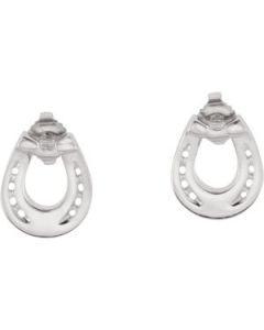 Horseshoe Earrings Sterling Silver  Pair 14.40Mmx12.40Mm Horseshoe Earrings