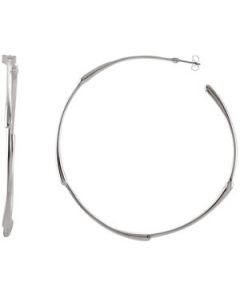 Hoop Earrings Sterling Silver  Pair 71.00 Mm Hoop Earrings