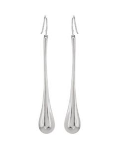 Dangle Earrings Sterling Silver  Pair 64.00X09.00 Mm Dangle Earrings