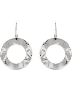 Dangle Earrings Sterling Silver  Pair 38.50X26.40 Mm Dangle Earrings