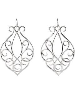 Precious Metal Fashion Earrings Sterling Silver  Pair 65.25X43.50 Mm Precious Metal Fashion Earrings