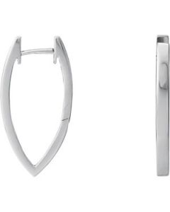 Square Tube Hinged Earrings Sterling Silver  Pair 28.40X14.80 Mm Square Tube Hinged Earrings