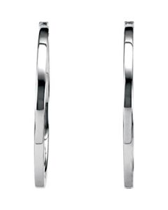 Square Hinged Hoop Earrings Sterling Silver  Pair 32.80 Mm Square Hinged Hoop Earrings