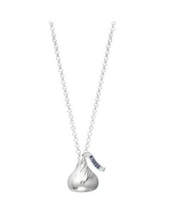 Flat Back Hershey'S Kiss Necklace Sterling Silver  11.00X12.00 Mm Flat Back Hershey'S Kiss Necklace