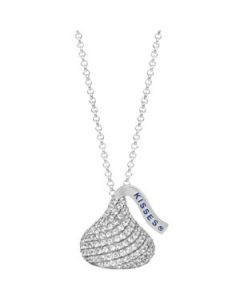 Flat Back Cz Hershey'S Kiss Necklace Sterling Silver  15.60X16.90 Mm Flat Back Cz Hershey'S Kiss Necklace