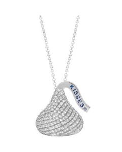 Flat Back Cz Hershey'S Kiss Necklace Sterling Silver  20.40X21.00Mm Flat Back Cz Hershey'S Kiss Necklace
