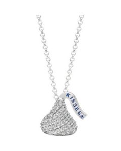 3D Cz Hershey'S Kiss Necklace Sterling Silver  12.00X13.70 Mm 3D Cz Hershey'S Kiss Necklace