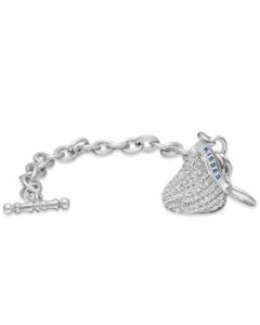 3D Cz Hershey'S Kiss Charm Bracelet Sterling Silver  14.40X13.00 Mm 3D Cz Hershey'S Kiss Charm Bracelet
