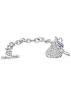 3D Cz Hershey'S Kiss Charm Bracelet Sterling Silver  19.25X16.00 Mm 3D Cz Hershey'S Kiss Charm Bracelet