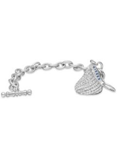 Flat Back Cz Hershey'S Kiss Charm Bracelet Sterling Silver  18.00X16.00 Mm Flat Back Cz Hearshey'S Kiss Charm Bracelet