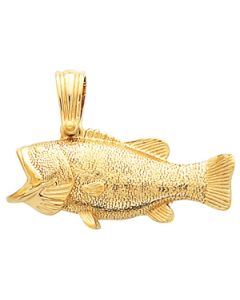 Bass Pendant 14K Yellow Gold 17.00X36.00 Mm