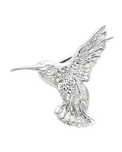 Hummingbird Brooch 14K White Gold 19.00X21.00 Mm