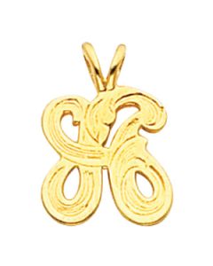 Medium Initial Pendant 14K White Gold C