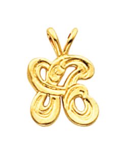 Small Initial Pendant 14K Yellow Gold A