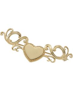 Heart Brooch 14K Yellow Gold 21.00X18.00 Mm