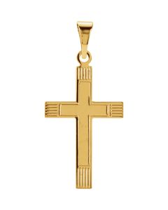 14kt Yellow 18X12mm Cross Pendant