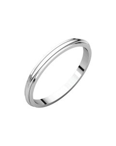 14kt White 2mm Half Round Edge Band