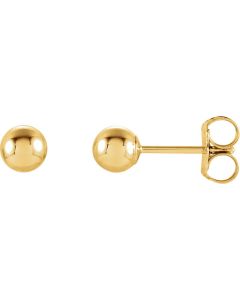 14kt Yellow 4mm Ball Earrings with Bright Finish