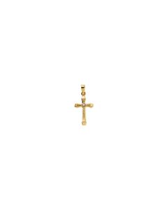 Accented Hollow Cross Diamond Pendant