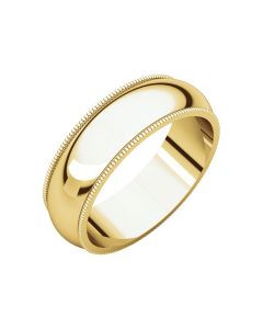 14kt Yellow 6mm Milgrain Band