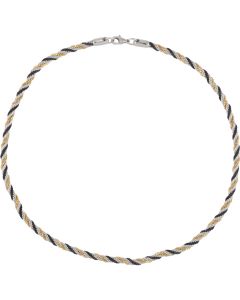 Stainless Steel with Gold & Black Immerse Plated Box Chain 4mm