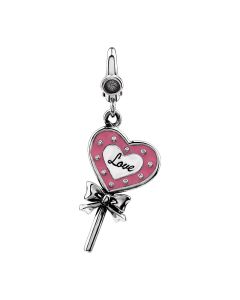 Enamel Heart Shaped Lollipop Charm