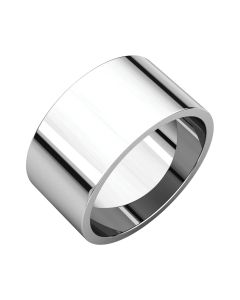 14kt White 10mm Flat Band