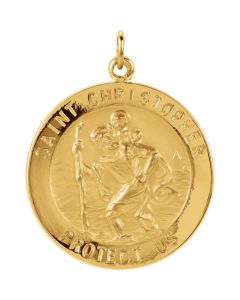 14kt Yellow 23mm St. Christopher Medal