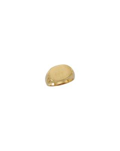 14kt Yellow Men's Signet Ring with Brush Top Finish