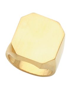 Gents Signet Ring W/Brush Finished Top 14K Yellow Gold 22.00X20.00 Mm