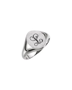 Sterling Silver 12x10mm Oval Signet Ring