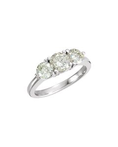 3-Stone Created Moissanite Anniversary Ring