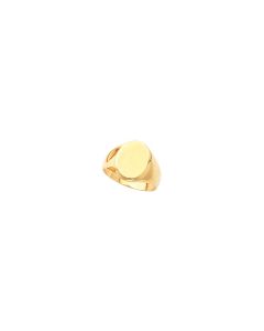 14kt Yellow 12.5x10.5mm Men's Signet Ring with Brush Finish