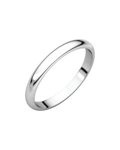 14kt White 2.5mm Half Round Band