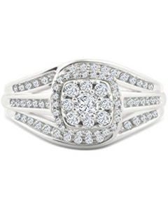 10K White Gold 1/2ctw Diamond Ring Cocktail Fashoin Wedding Ring (i2/i3, i/j) 
